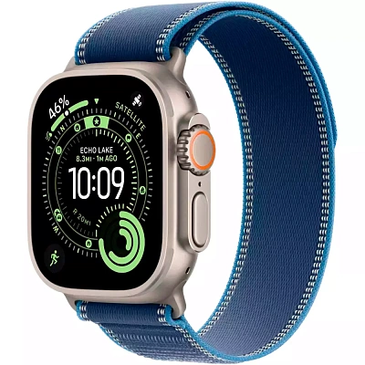 Смарт часы Apple Watch Ultra 3 GPS + Cellular 49mm Natural Titanium Case with Blue/Bright Blue Trail Loop - S/M (MEWR4QR/A)