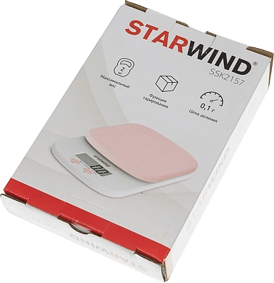 Весы кухонные электронные Starwind розовый (SSK2157)