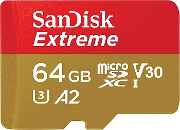 Карта памяти Sandisk Extreme microSDXC 64GB + SD Adapter (SDSQXAH-064G-GN6MA)