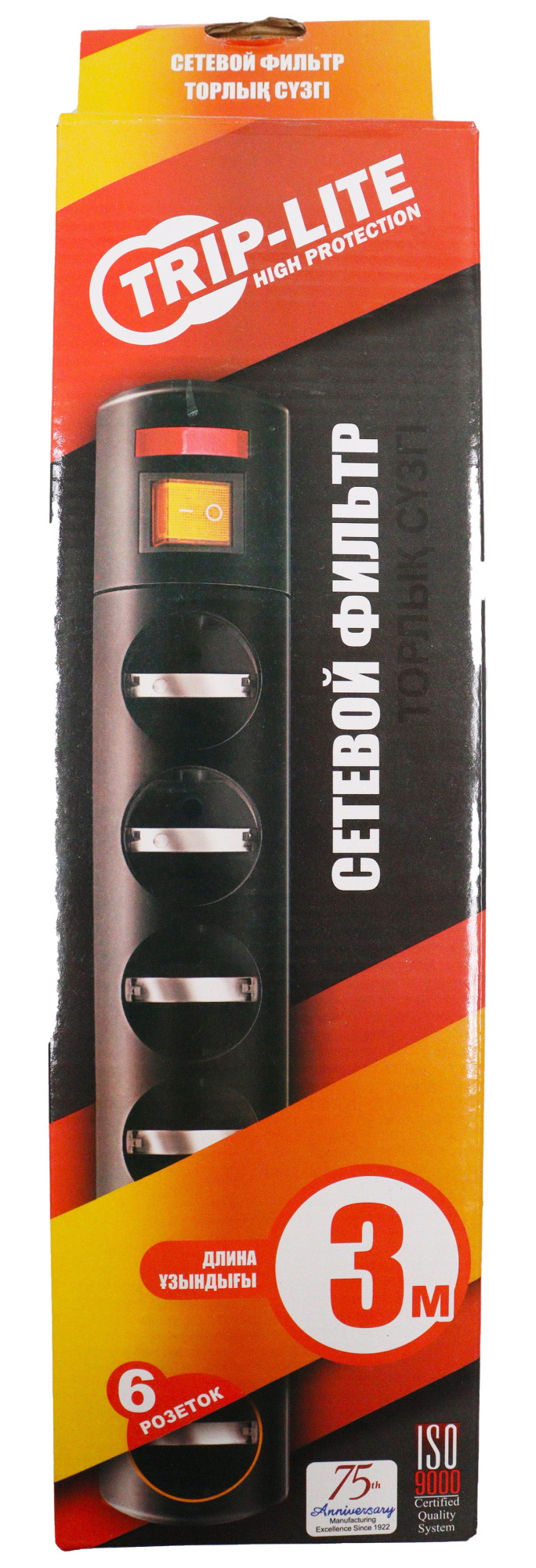 Сетевой фильтр Trip-Lite GR16-1379T, 6 розеток, 3м, Black (GR16-1379T 3M) Сетевой фильтр Trip-Lite GR16-1379T, 6 розеток, 3м, Black (GR16-1379T 3M)