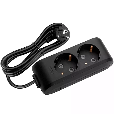 Удлинитель VIKO Multi-Let 2 х 3м черный, заземление (90134203)