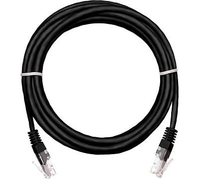 Патч-корд UTP, Кат.5е, 5м, NETLAN, 4 пары, черный, упак. 10шт (EC-PC4UD55B-BC-PVC-050-BK)