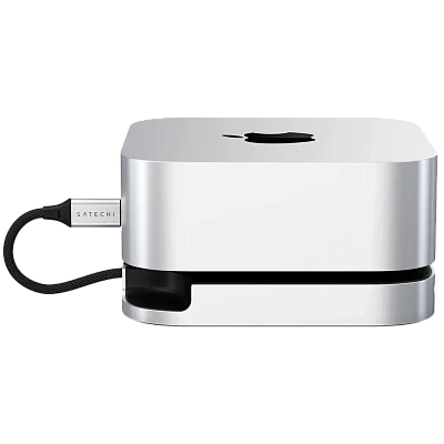 USB хаб Satechi Mac Mini M4 Stand & Hub with SSD Enclosure (ST-GNMMES)