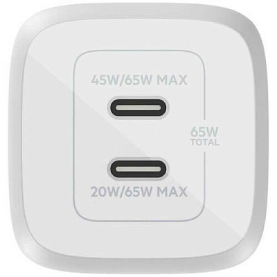 Сетевое зарядное устройство Belkin 65Вт 2хUSB-С Universal (WCH013vfWH)