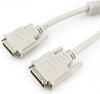 Кабель DVI-D dual link Cablexpert CC-DVI2-10, 25M/25M, 3.0м, экран, феррит.кольца, пакет (CC-DVI2-10)