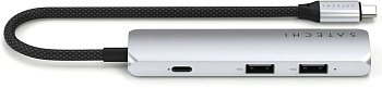 USB-хаб Satechi 4-in-1 USB-C Slim Multiport Adapter 4K - Silver (ST-P4SS)