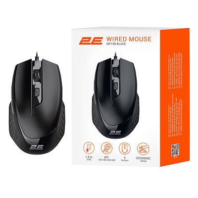 Мышь 2E MF180, Black (2E-MF180UB)