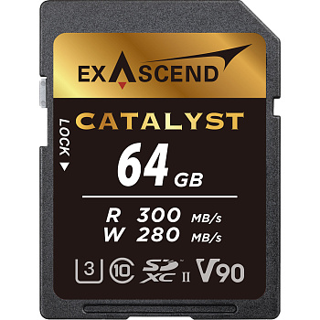 Карта памяти SD Exascend Catalyst, 64Gb, SDXC II, UHS-II (V90), R300/W280 (EX64GSDU2)