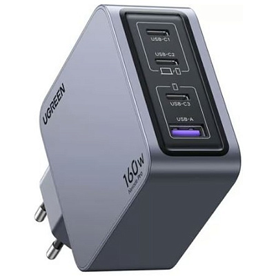Зарядное устройство на 3xUSB C+1xUSB, 160W, QC4.0+/PD3.1, Nexode Pro, GaNInfinit X763 (25877)