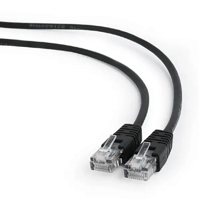 Патч-корд UTP Cablexpert PP12-15M/BK кат.5e, 15м, литой, многожильный (чёрный) (PP12-15M/BK)