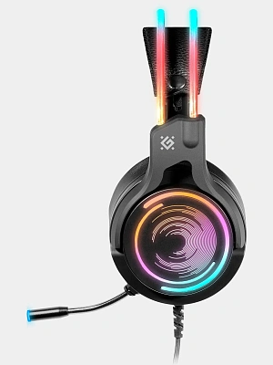 Наушники-гарнитура игровые Defender Cosmo PRO объемный звук 7.1, RGB, черный (64536)