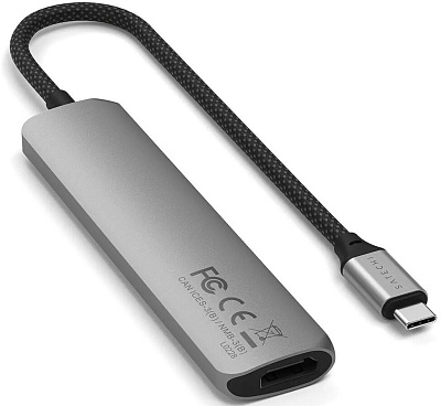 Картридер / USB-хаб Satechi 6-in-1 USB-C Slim Multiport Adapter - Space Grey (ST-P6SM)
