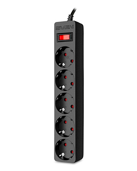 Сетевой фильтр Surge Protector SF-05E 5,0 m, (5 sockets) black (SV-021573) Сетевой фильтр Surge Protector SF-05E 5,0 m, (5 sockets) black (SV-021573)