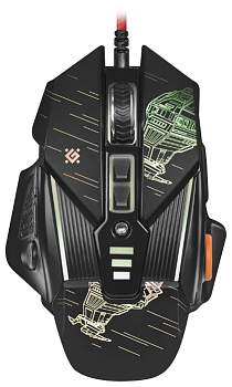 Компьютерная мышь   проводная игровая оптическая Defender sTarx GM-390L (черный),USB (52390)