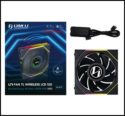 Вентилятор для корпуса Lian Li Uni Fan TL Wireless LCD 120 ARGB Reverse Blade, Black (12RTLLCD1W1B)