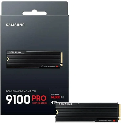 Твердотельный накопитель SSD Samsung 9100 PRO W/HS, 4 TB PCIe 5.0, NVMe 2,0 (MZ-VAP4T0CW)