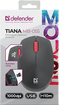 Мышь беспроводная Defender Tiana MB-055 черный (52055)