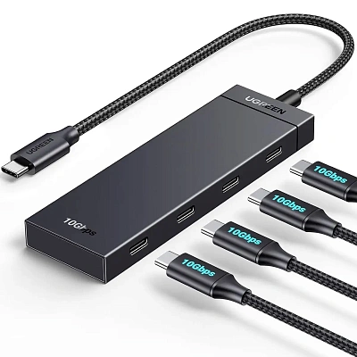 USB-хаб Ugreen CM806 USB 3.2 Type-C to 4хType-C 3.2 Black (35584)