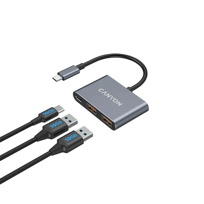 USB-хаб Canyon DS-3 3in1 USB-C Dark Grey (CNS-TDS3)