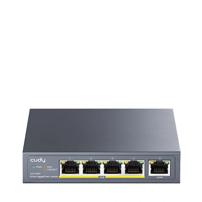 Коммутатор PoE+ GbE  5-портовый CUDY GS1005P  (GS1005P)