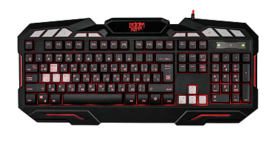 Клавиатура проводная игровая Defender Doom Keeper GK-100DL, ENG/RUS, USB, 3 цвета подсветки (45100)
