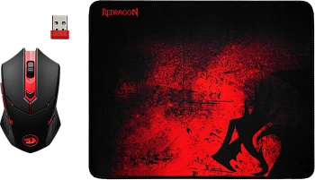Коврик+мышь Defender Redragon M601WL-BA, black (78227)