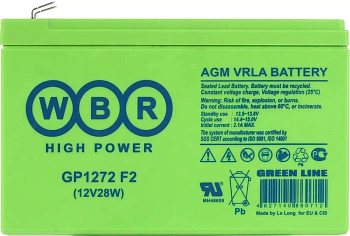  Батарея для UPS 12V, 7.2Ah (WBR GP1272 F2)