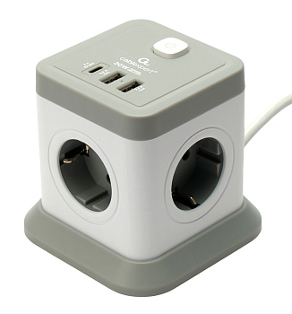 Сетевой фильтр Cablexpert Tower, TWR-4-CU2-W-2 белый (TWR-4-CU2-W-2)