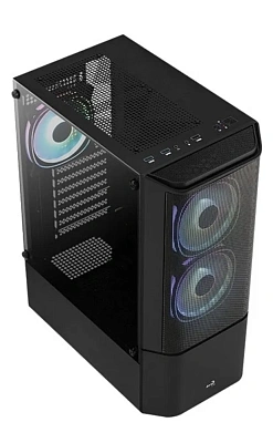 Корпус AeroCool Quantum Mesh-G-BK-v3, Mid Tower, ATX, Black, RGB (QUANTUM MESH-G-BK-V3)