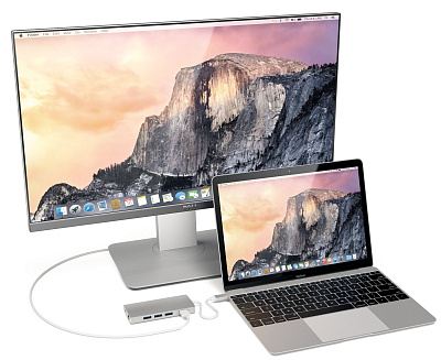 Картридер / USB-хаб Satechi Type-C Multi-Port Adapter 4K with Ethernet V2 - Silver (ST-TCMA2S)