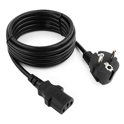 Кабель питания Cablexpert PC-186-10, 3.0м, Schuko- C13, 6А, черный, с заземлением (PC-186-10)
