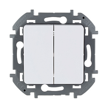 Выключатель двухклавишный Legrand Inspiria 673620 10 AX 250 В белый (673620)