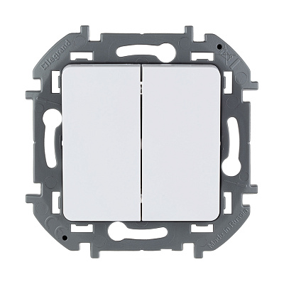 Выключатель двухклавишный Legrand Inspiria 673620 10 AX 250 В белый (673620)