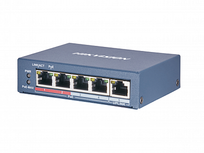 Коммутатор Hikvision PoE-коммутатор  Hikvision (DS-3E0105P-E(B))