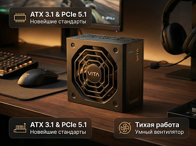 Блок питания FSP VITA-1000GM, 1000W, FULL MODULAR, ATX Reatil (PPA10A4026)