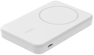 Портативный внешний аккумулятор Belkin 8k Qi2 MagSafe Compatible Powerbank with Kickstand, White (BPD007BTWH)