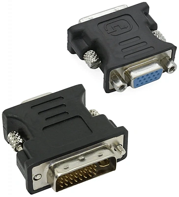Переходник DVI-I - VGA Cablexpert A-DVI-VGA-BK, 29M/15F, черный, пакет (A-DVI-VGA-BK)