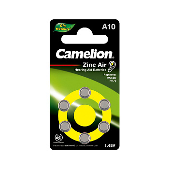 Батарейка CAMELION Zinc Air A10-BP6(0%Hg) 6 шт. в блистере (A10-BP6(0%Hg))