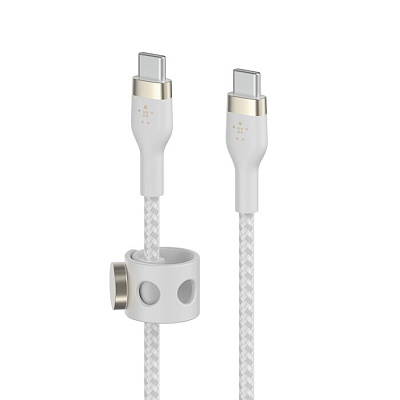 BELKIN  USB-C to USB-C 2.0 Braided silicone, 3M, White (CAB011BT3MWH)