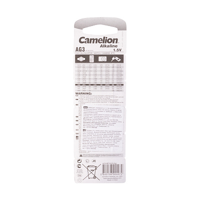 Батарейка CAMELION Alkaline AG3-BP10(0%Hg) 10 шт. в блистере (AG3-BP10(0%Hg))