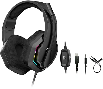Наушники+микрофон игровые Bloody G260p BLACK (G260p BLACK)