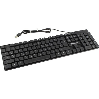 Клавиатура проводная Defender Element HB-190 USB RU, черный (45191)