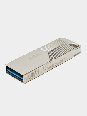 USB флеш-накопитель 128GB 3.2 Netac UM1 NT03UM1N-128G-32PN серебристый (NT03UM1N-128G-32PN)