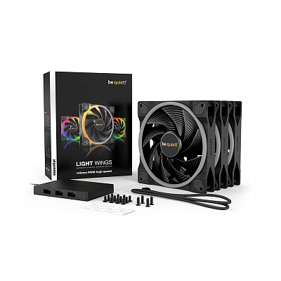 Вентилятор для компьютерного корпуса Bequiet! Light Wings 120mm PWM high-speed ARGB Triple-Pack (BL077)