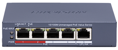 Коммутатор Hikvision DS-3E0105P-E/M(C) PoE  (DS-3E0105P-E/M(C))