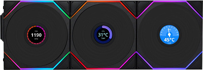 Вентилятор для корпуса Lian Li UNI FAN TL120 LCD Wireless 3x120mm Черный (G99.12TLLCD1W3B.00)