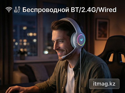 Наушники с микрофоном AULA G7 White, 1000mAh, RGB (G7 White)