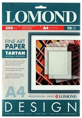 Бумага Lomond A4, 200г/м2, 10 листов, глянцевая, односторонняя, "шотландка" (0922041)