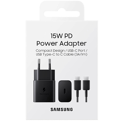 Сетевое зарядное устройство Samsung 15W USB Type-C (EP-T1510NBEGRU), black