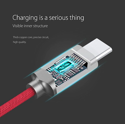 Кабель USB 2.0 - USB C, 1m. (ORICO-HTK-10-RD-TH)